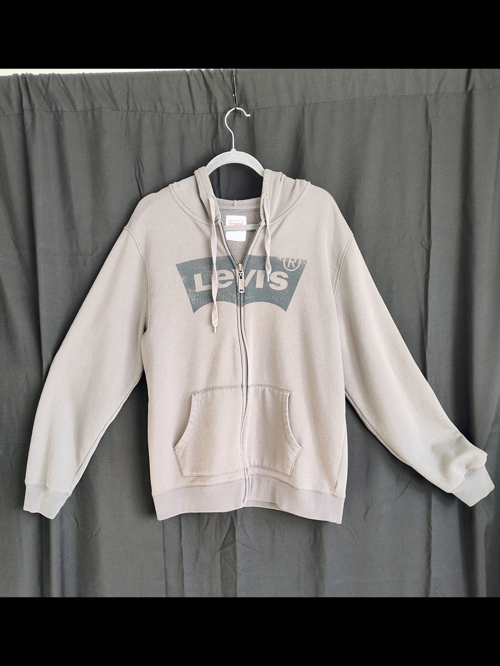 Levi's Strauss And Co Vintage Light Gray Full-Zip Hoodie with Logo